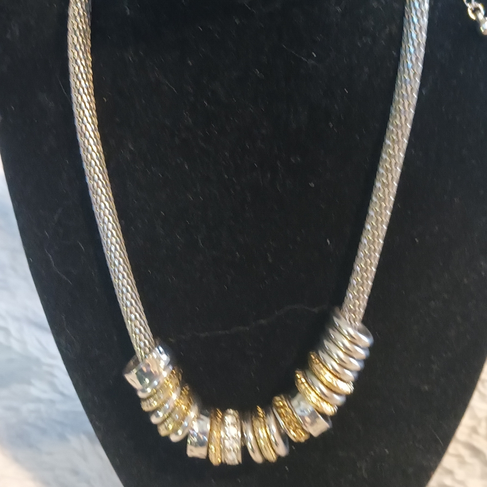 Elegant Silver and Gold Necklace